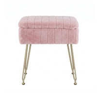 Artiss Storage Ottoman Vanity Foot Stool Pink