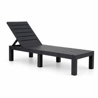 Gardeon Sun Lounge Outdoor Folding Recliner Patio Pool Beach Chair Slatted Black