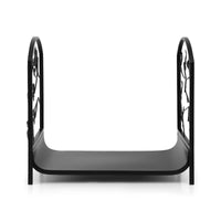 Gardeon Firewood Rack 48cm Wood Rack Firewood Storage Indoor Outdoor Black