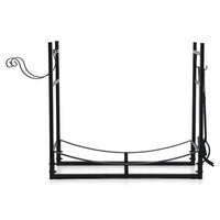 Gardeon Firewood Rack 84cm Wood Rack Firewood Storage Indoor Outdoor Black