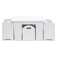 Keezi 3PCS Kids Table and Chairs Set Storage Toys Play Activity Desk