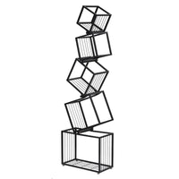 Artiss 5-Tier Bookshelf Metal Geometric Display Shelf Storage Organizer Black