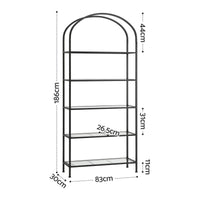 Artiss 5 Tiers Bookshelf Industrial Etagere Bookcase Display Shelf Black