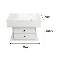 Artiss Lift Top Coffee Table Centre Table with Rotating Top Hidden Storage White
