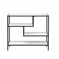 Artiss Console Table Entryway Hallway Marble Effect 4-Tier Storage Shelves White