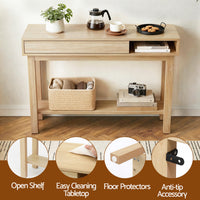 Artiss Console Table Entryway Hallway Sofa Side Table Drawer Shelf 100CM Wood
