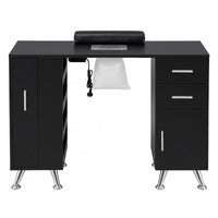 Artiss Manicure Table Nail Desk with Built-in Dust Collector Beauty Salon Station Drawers Shelves Wrist Cushion Black