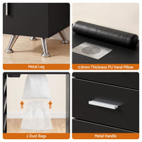 Artiss Manicure Table Nail Desk with Built-in Dust Collector Beauty Salon Station Drawers Shelves Wrist Cushion Black