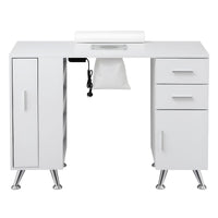 Artiss Manicure Table Nail Desk with Built-in Dust Collector Beauty Salon Station Drawers Shelves Wrist Cushion White