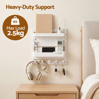 Artiss Bedside Shelf Wall Mount Organizer - Self-Adhesive Floating Nightstand Caddy for Storage, No-Drill Stick-On Aesthetic Room Decor for Girls & Dorms