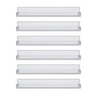 Artiss 6-Pack Acrylic Wall Shelves, Clear Floating Display Shelf with Detachable Panels & Front Lip