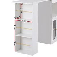 Bar Table Storage Cabinet Dining Wine Rack Home Office Desk Extendable