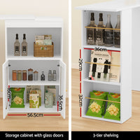 Bar Table Storage Cabinet Dining Wine Rack Home Office Desk Extendable