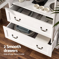 Artiss Buffet Sideboard 180cm Hutch Storage Cabinet Kitchen Drawer Door White