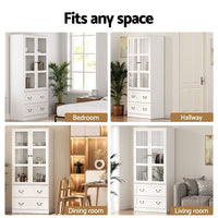Artiss Buffet Sideboard 180cm Hutch Storage Cabinet Kitchen Drawer Door White