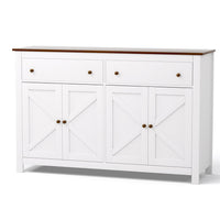 Artiss Buffet Sideboard Storage Cabinet Kitchen Cupboard 2 Drawers 140CM White