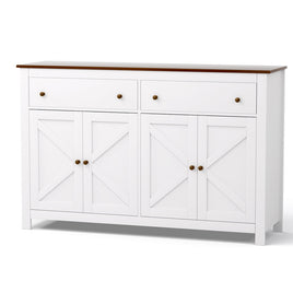 Artiss Buffet Sideboard Storage Cabinet Kitchen Cupboard 2 Drawers 140CM White
