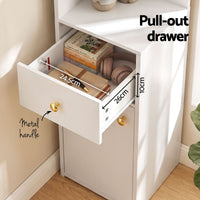Artiss 3 Tiers Bookshelf with Storage Drawer and Cabinet White