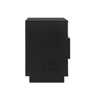 Artiss 2x Bedside Table LED with 2 Shelves - HANA Black