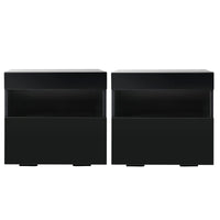 Artiss 2x Bedside Table LED - HERES Black