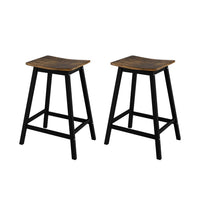 Artiss Bar Stools Set of 2 Kitchen Counter Stools Wooden Industrial Rustic Brown