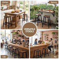 Artiss Bar Stools Set of 2 Kitchen Counter Stools Wooden Industrial Rustic Brown
