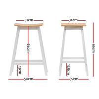 4x Bar Stools Wooden Chairs Oak