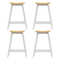 4x Bar Stools Wooden Chairs Oak