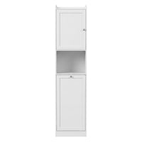Artiss Tall Bathroom Storage Cabinet with Tilt Out Laundry Hamper White 170cm