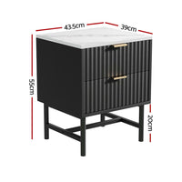 Artiss 2x Bedside Table 2 Drawers - Black