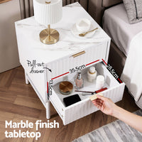 Artiss 2X Bedside Table White Nightstand 2 Drawers