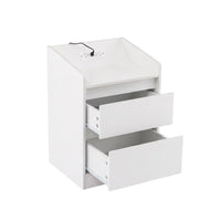 Artiss Bedside Table Nightstand with Charging Station 2 Drawers LED White
