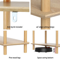 Artiss Bookshelf 5 Tiers Bookcase Display Shelves Wooden Storage Stand Rack Pine