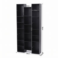 Artiss Bookshelf Display Shelves CD DVD Storage Rack Tall Bookcase Black