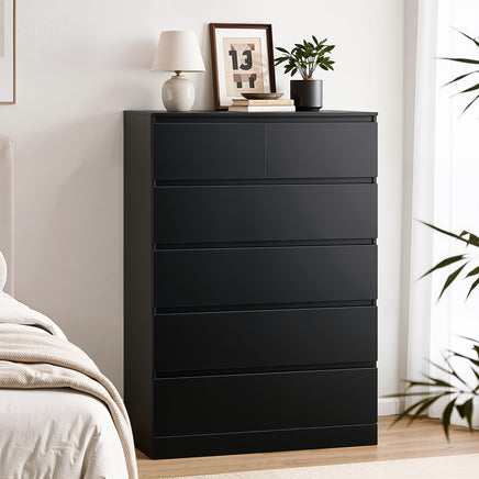 Artiss 6 Chest of Drawers Tallboy PEPE Black