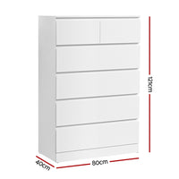 6 Chest of Drawers - PEPE White