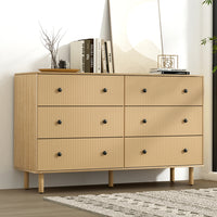 6 Chest of Drawers Tallboy Cabinet - RUTH Pine