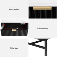 Coffee Table Drawer Storage Shelf Black