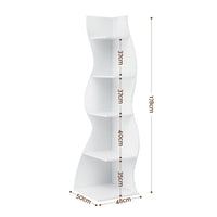 Artiss 5-Tier Bookshelf Corner Shelf S-shaped Storage Rack White