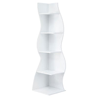 Artiss 5-Tier Bookshelf Corner Shelf S-shaped Storage Rack White