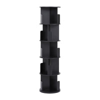 Artiss 5 Tiers Bookshelf Swivel Bookcase Display Shelves Stand Round Black