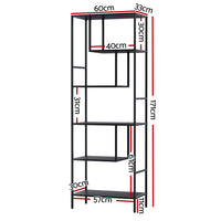 Bookshelf 5 Tiers RHYS Black