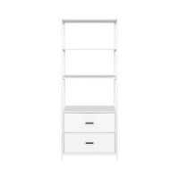 Bookshelf Display Shelf 2 Drawers 152CM White