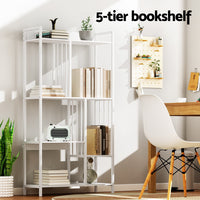 Bookshelf Display Shelves 5 Tiers 120cm White