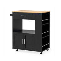 Artiss Kitchen Island Trolley Rolling Serving Cart Storage Cart Shelf Towel Rack