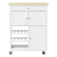 Artiss Kitchen Island Trolley Rolling Serving Cart Storage Cart Drawer Cupboard