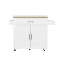Artiss Kitchen Island Trolley Rolling Serving Cart Storage Drawer Cabinet 90cm White