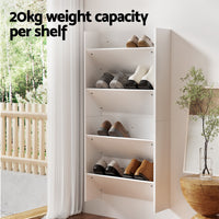 Shoe Rack 2-tier 12 Pairs Wall Mounted x2 - White