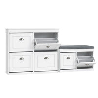 Artiss Shoe Cabinet Bench Set Flip Drawer Hallway Living Room White