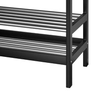 Artiss Shoe Rack Cabinet Bamboo Bench 10 Paris Black